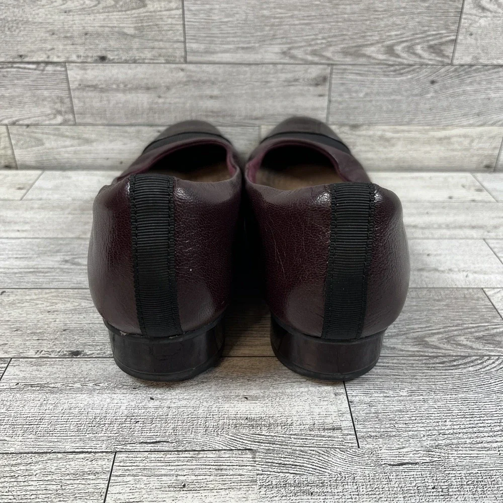 Clarks Keesha Rosa Burgundy Leather Low Heel Pumps Shoes Women Size 8M‎